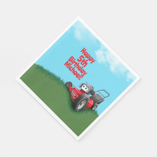 Push gazon maaier verjaardag papier Borden kom Servet (Hoek)