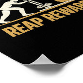 Push Hard Reap Rewards Gym Workout Bodybuilding Ar Poster (Hoek)