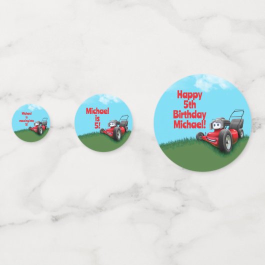 Push Lawn Mower Birthday Party Confetti (Voorkanten)