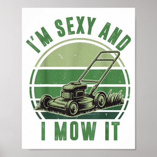 Push Lawn Mower I'm Y And I Mow It Funny Mowing Da Poster (Voorkant)