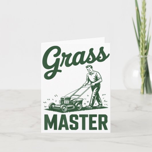 Push Lawn Mower Legend Gr Master Dad Funny Mowing  Kaart (Voorkant)