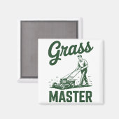 Push Lawn Mower Legend Gr Master Dad Funny Mowing  Magneet (Voorkant / Achterkant)