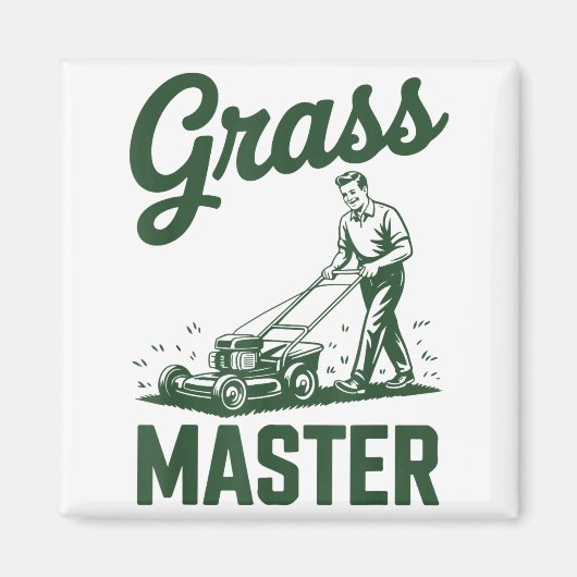 Push Lawn Mower Legend Gr Master Dad Funny Mowing  Magneet (Voorkant)