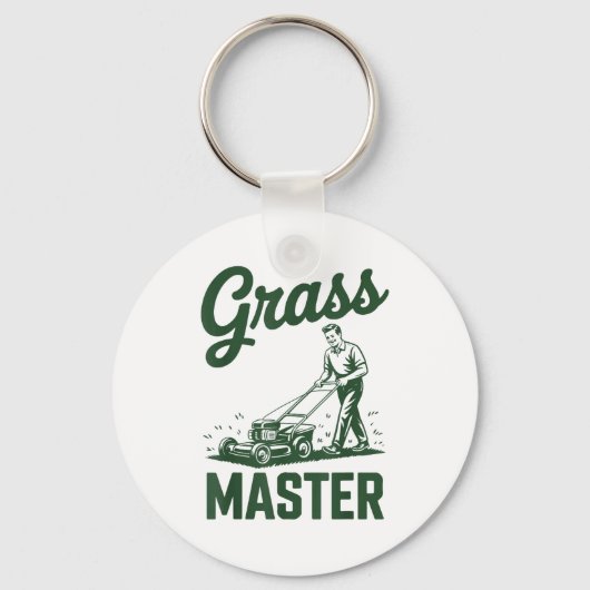 Push Lawn Mower Legend Gr Master Dad Funny Mowing Sleutelhanger (Voorkant)