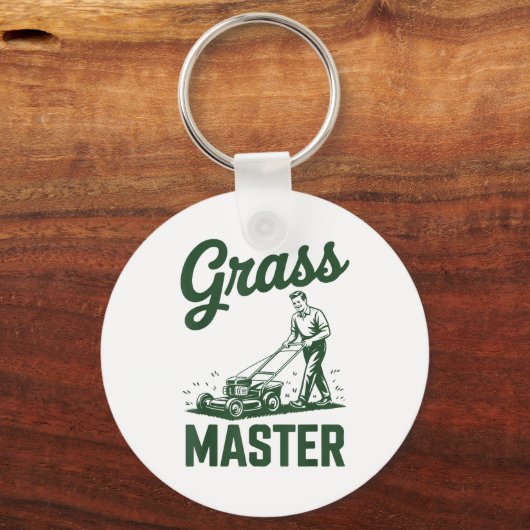Push Lawn Mower Legend Gr Master Dad Funny Mowing Sleutelhanger (Voorkant)