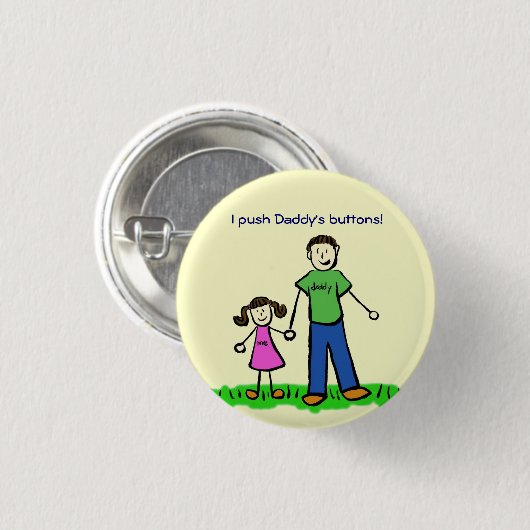 Push Papa's Buttonnen Gepersonaliseerd pap Pin Gif Ronde Button 3,2 Cm (Voorkant /achterkant)