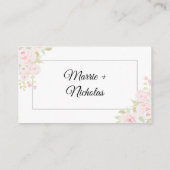 Push Pink Floral Waterverf Weddenschap Plaatskaartje (Achterkant)