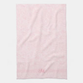 Push Pink Paisley Pattern Stripes and Monogram Theedoek (Verticaal)