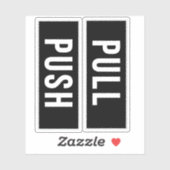 Push-Pull-Dedoor-Verticaal-Sticker-Teken Sticker (Vel)