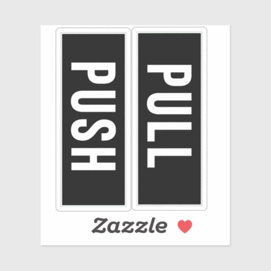 Push-Pull-Dedoor-Verticaal-Sticker-Teken Sticker (Vel)