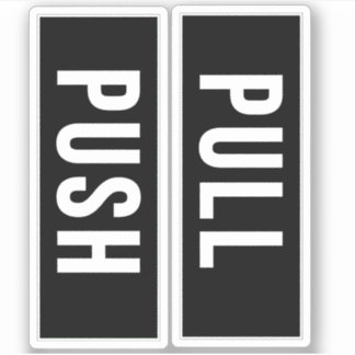 Push-Pull-Dedoor-Verticaal-Sticker-Teken Sticker