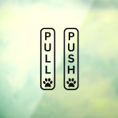 PUSH PULL Paw Print Window Decaal Raamsticker (Vel 3)
