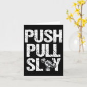 Push Pull Slay Gewichtheffer Bodybuilding Bo Kaart (Gele Bloem)