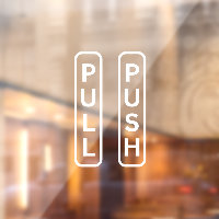 PUSH PULL-stickers voor deur, Windows-decimaal