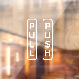 PUSH PULL-stickers voor deur, Windows-decimaal Raamsticker