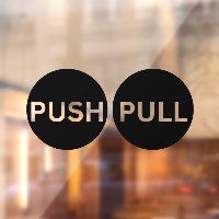PUSH PULL-stickers voor deur, Windows-decimaal