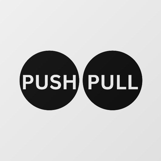 PUSH PULL-stickers voor deur, Windows-decimaal Raamsticker (Vel)