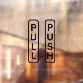 PUSH PULL-stickers voor deur, Windows-decimaal Raamsticker