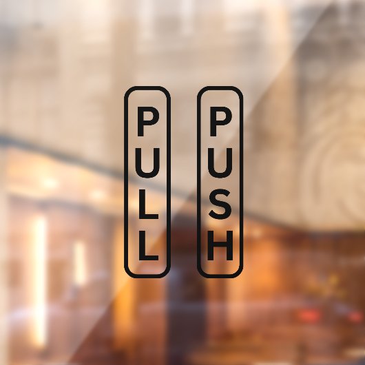 PUSH PULL-stickers voor deur, Windows-decimaal Raamsticker (Vel 2)