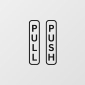 PUSH PULL-stickers voor deur, Windows-decimaal Raamsticker (Vel)