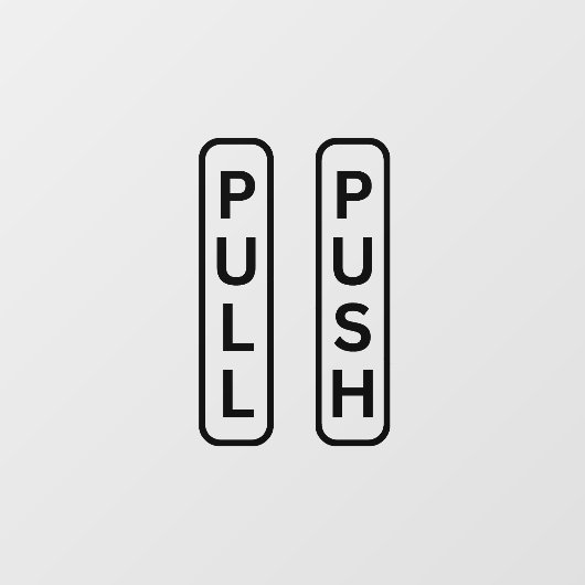 PUSH PULL-stickers voor deur, Windows-decimaal Raamsticker (Vel)