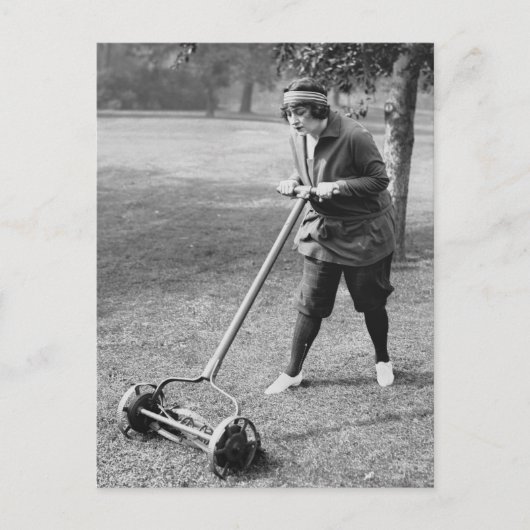 Push Reel Mower, jaren 1910 Briefkaart (Voorkant)