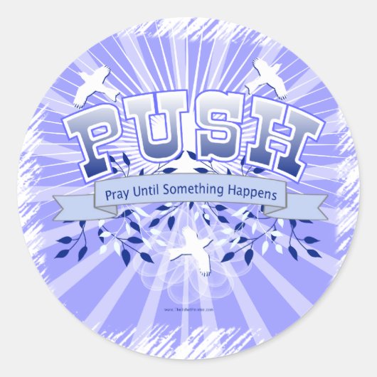 PUSH RONDE STICKER (Voorkant)