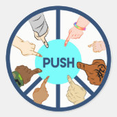 PUSH Round Sticker (Voorkant)