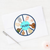 PUSH Round Sticker (Envelop)