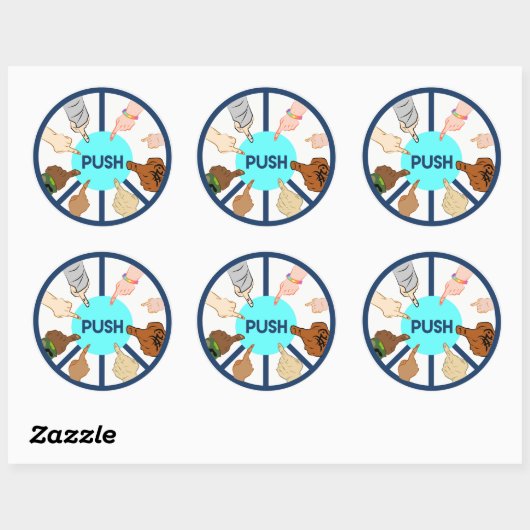 PUSH Round Sticker (Vel)