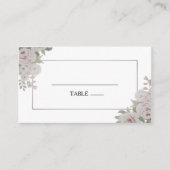 Push Roze grijze Roos Floral Waterverf bruiloft Plaatskaartje (Voorkant)