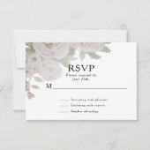 Push Roze grijze Roos Floral Waterverf bruiloft RSVP Kaartje (Voorkant)