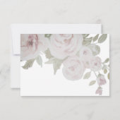 Push Roze grijze Roos Floral Waterverf bruiloft RSVP Kaartje (Achterkant)