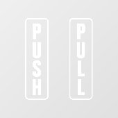 Push Trekk Ingang Uitgang Glasdeur Bord Wit Raamsticker (Vel)