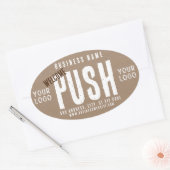 Push Welkom Rustieke Charm Kraft Paper Business Ovale Sticker (Envelop)