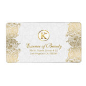 Push White en Gold Paisley Lijst Etiket (Voorkant)