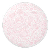 Push White en Roze Paisley patroon Keramische Knop (Voorkant)