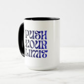 Push Your Limit – Vintage Blue Motivational Mug Mok (Voorkant links)