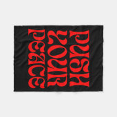 Push Your Peace Sritual Funny Cool Retro Outfit  Fleece Deken (Voorkant (Horizontaal))