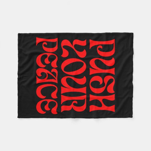 Push Your Peace Sritual Funny Cool Retro Outfit  Fleece Deken (Voorkant (Horizontaal))