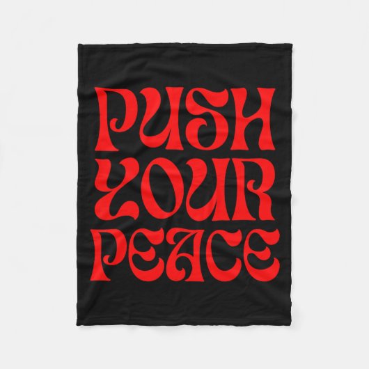 Push Your Peace Sritual Funny Cool Retro Outfit  Fleece Deken (Voorkant)
