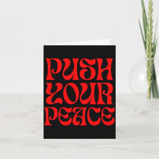 Push Your Peace Sritual Funny Cool Retro Outfit  Kaart (Voorkant)