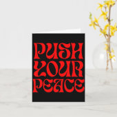 Push Your Peace Sritual Funny Cool Retro Outfit  Kaart (Gele Bloem)