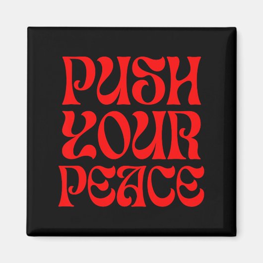 Push Your Peace Sritual Funny Cool Retro Outfit  Magneet (Voorkant)