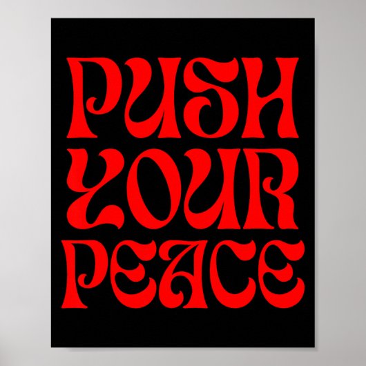 Push Your Peace Sritual Funny Cool Retro Outfit Poster (Voorkant)