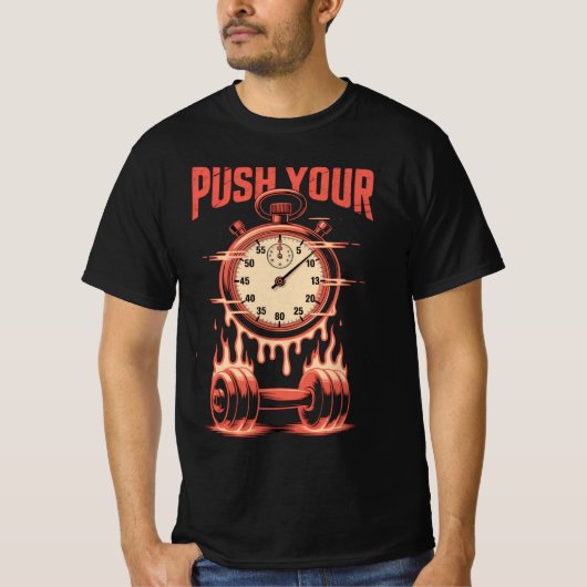 Push Your Time voor Dumble T-Shirt – Gym Tees (Voorkant)