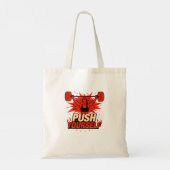 Push Yourself | Women’s Motivational Fitness Tote Bag (Achterkant)