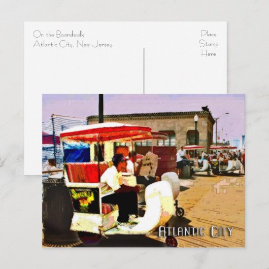 Pushcart op de stoep briefkaart (Voorkant / Achterkant)