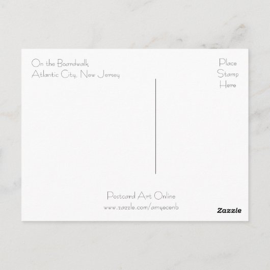 Pushcart op de stoep briefkaart (Achterkant)