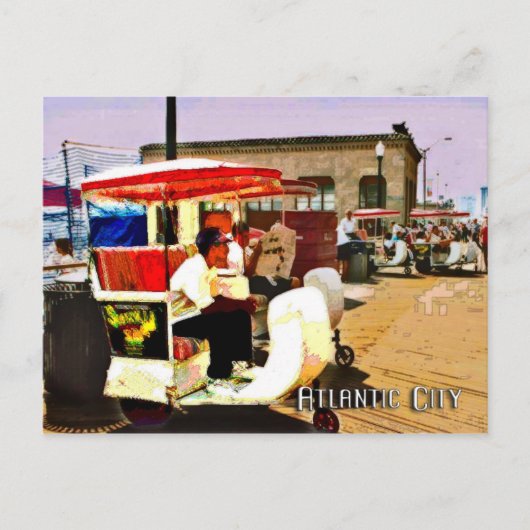 Pushcart op de stoep briefkaart (Voorkant)